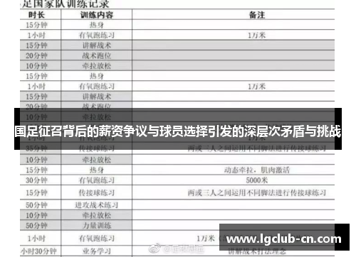 国足征召背后的薪资争议与球员选择引发的深层次矛盾与挑战